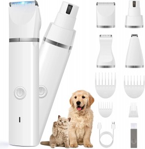 4 Sa 1 USB Rechargeable Electric Pet Hair Trimmer Set