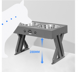 Sklopivi podizni stol Dvostruke zdjele za kućne ljubimce od nehrđajućeg čelika