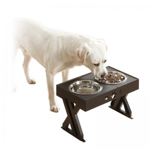 Folding Lift Table Double Stainless Steel Pet Bowls