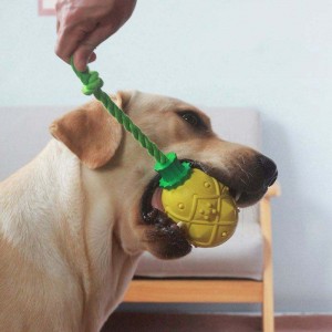 Juokingi guminiai ananaso formos interaktyvūs šunų lesyklėlės žaislai