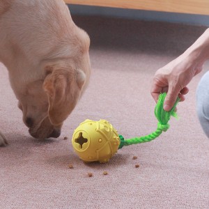 अजीब रबर अनानास आकार इंटरैक्टिव कुत्ता फीडर खिलौने