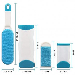 Matibay na Self-Cleaning Double-Sided Pet Hair Remover Set