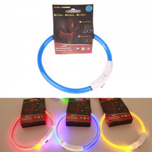 Collare LED per cani ricaricabile USB da 70 cm personalizzato
