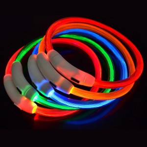 USB Iċċarġjar Lejl Sigurtà Flashing Glow Dog Kullar