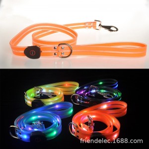Ukutshaja iWholeliseli USB LED Light Pet Collar Leash Seti