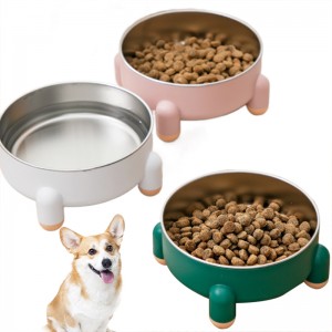 Suurikapasiteettiset ruostumattomasta teräksestä valmistetut kohotetut koiranruokakulhot