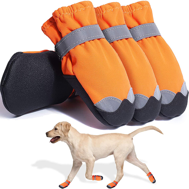 4 unidades/juego de protectores de patas duraderos antideslizantes zapatos de nieve para mascotas