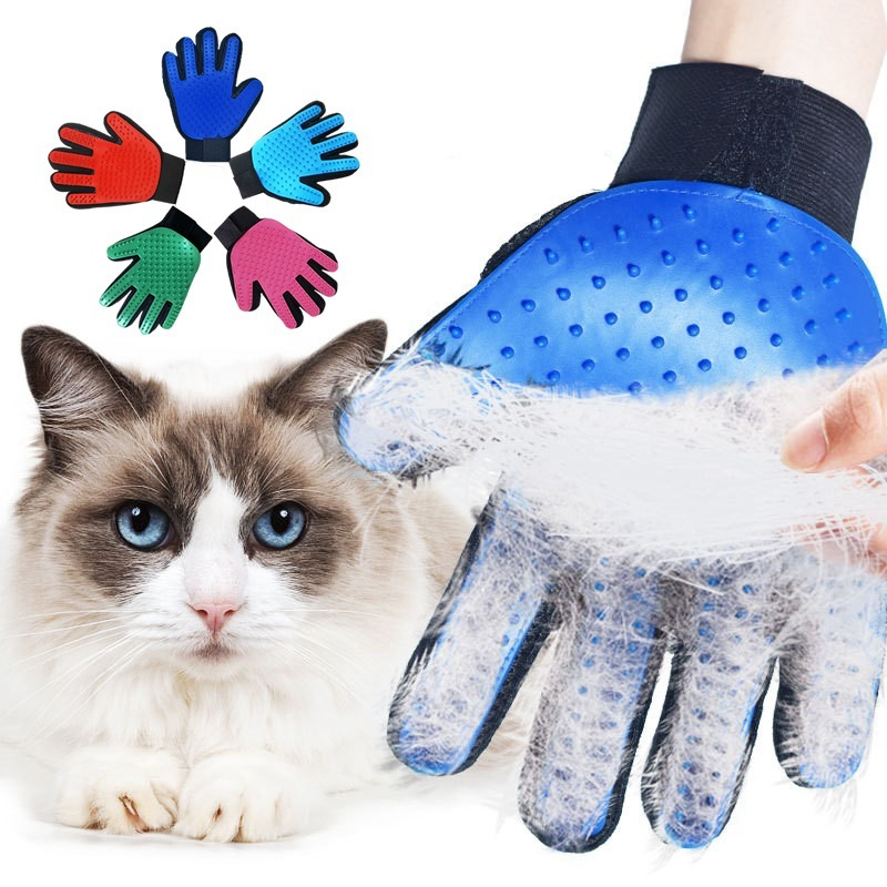 Bàn chải găng tay chải lông bằng silicon tùy chỉnh làm sạch thú cưng