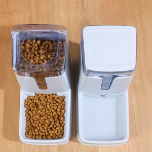 Otomatîk Food Dispenser Pet Feeder Double Bowl