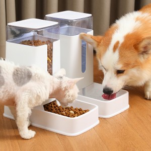 Dispensador automático de alimentos alimentador de mascotas cun doble