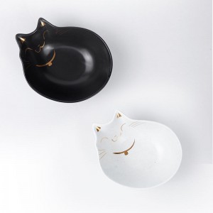Lag luam wholesale Custom Ceramic Cat Ear Food Bowls