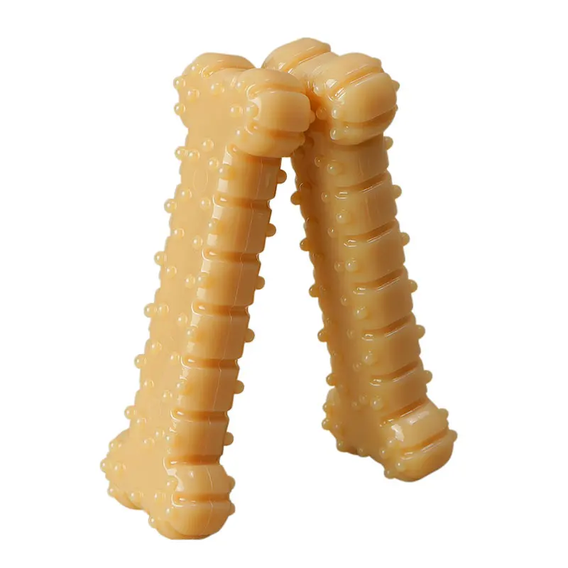 ピーナッツの香りの骨の形のインタラクティブな臼歯犬の噛むおもちゃ