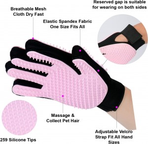 Hot Sale Silicone Soft Rubber Pet Grooming Glove Hair Remover Brush