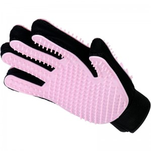 លក់ក្តៅ Silicone Soft Rubber Pet Grooming Glove Hair Remover Brush