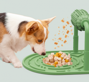 Giocattolo interattivo con cibo che perde per cani con alimentatore lento in silicone regolabile