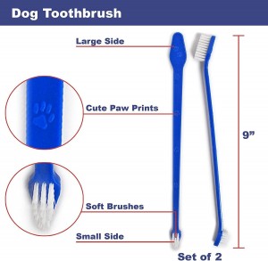 Dental Care Plastic Dog Tooth Brush Stick With Double-head