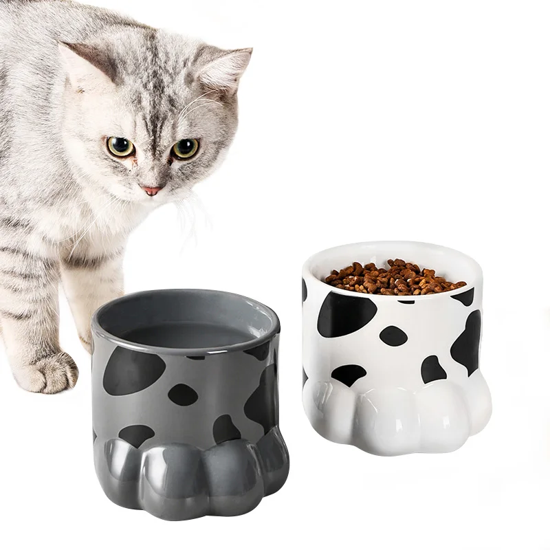 Bol pour chat en céramique avec protection anti-renversement pour vertèbres cervicales
