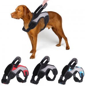 No Hull Adjustable Mesh Reflective Dog Harness Vest