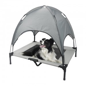 Camas removíveis para cães de acampamento ao ar livre com dossel