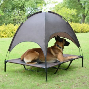 Camas removíveis para cães de acampamento ao ar livre com dossel
