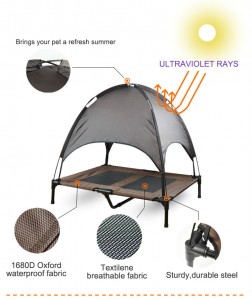 Outdoor eraushuelbare Camping Hondsbetter mat Canopy