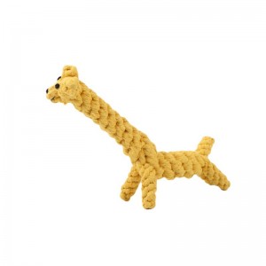 씹는 기린 귀여운 강아지 씹는 장난감을 청소하는 면 로프 치아