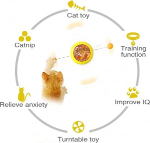 تھوک مضحکہ خیز چھیڑنا بلیوں Catnip بال Gyro Turntable کھلونا