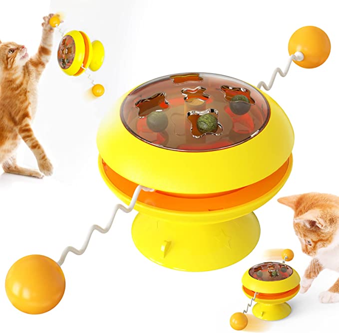 Venta al por mayor divertido juguete giratorio con bola de hierba gatera para gatos