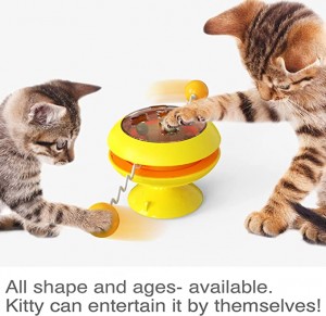 هول سيل فرني ٽيز ڪيٽس Catnip بال Gyro Turntable Toy