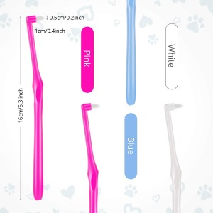 Mini Single Head Ended Pet Toothbrush for Small Dog Cat