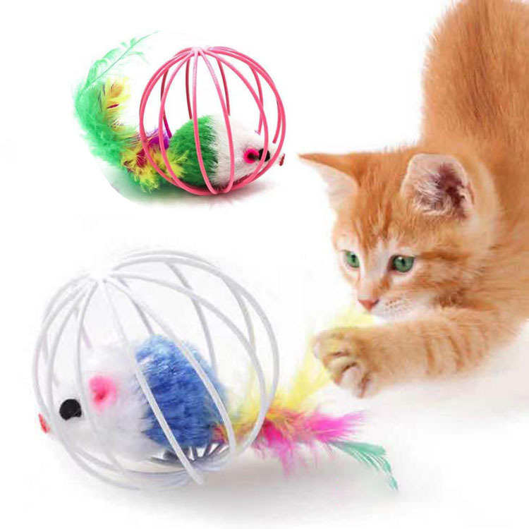 Wholesale Cat Interactive Toy Ball Stick Feather Wand Tare da kararrawa