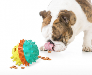 Alat Pengunyah Anjing Pemakan Makanan Interaktif Tahan Lama Dispenser Perlahan