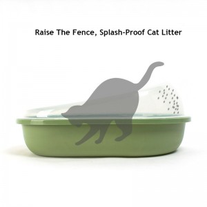 Caixa de arena para gatos de gran espazo de plástico