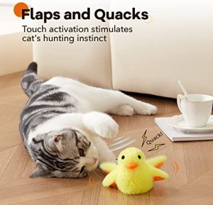 Ġwienaħ artab li jinħaslu Flapping Plush Duck Catnip Ġugarell Interattiv tal-Qtates