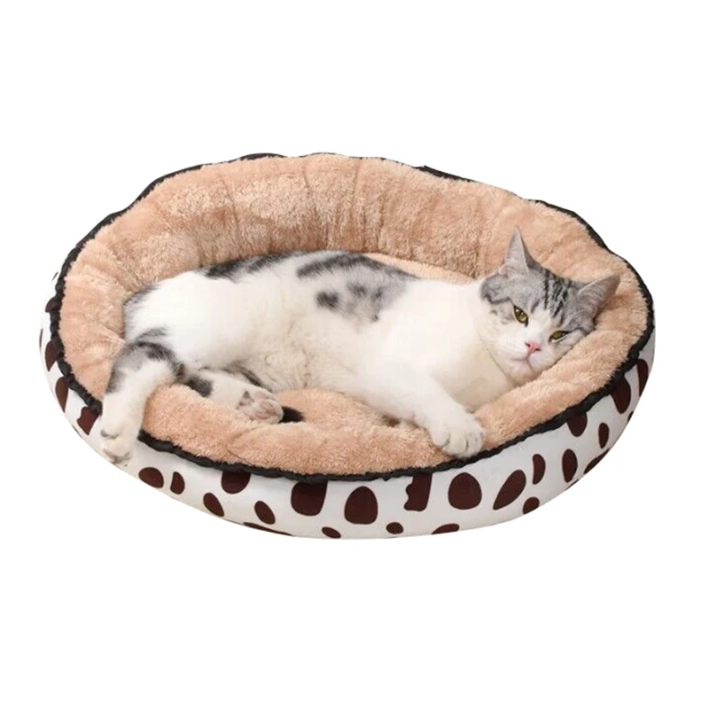 Горячая продажа моющаяся круглая мягкая плюшевая кровать для питомника для кошек