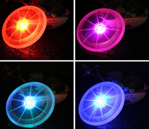 Kanpoko LED argiztatutako txakur hegalari disko interaktiboa