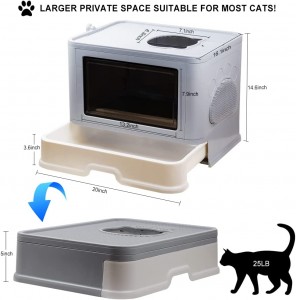 Gorąca sprzedaż Łatwa w czyszczeniu składana kuweta dla kota zapobiegająca rozpryskiwaniu