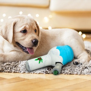 Pritaikytas juokingas virdulio formos girgždantis pliušinis šunų kramtomasis žaislas