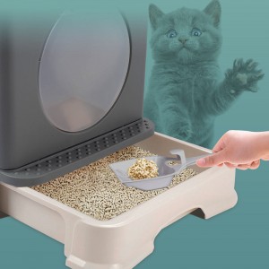 Madaling Linisin ang Malaking Ganap na Enclosure Foldable Plastic Cat Toilet