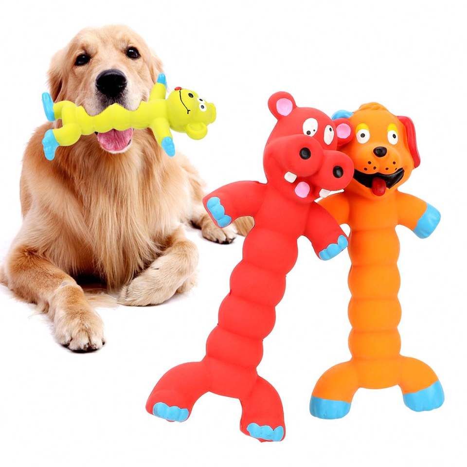 Lateksinis girgždantis dantis švarus interaktyvus šunų kramtomasis žaislas