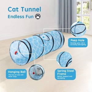 Tuneluri interactive pliabile pentru interior pentru pisici Jucării tubulare cu minge