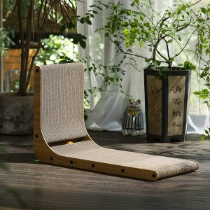 Bag-ong Disenyo Vertical L Shape Cat Scratcher Lounge Cardboard Dulaan