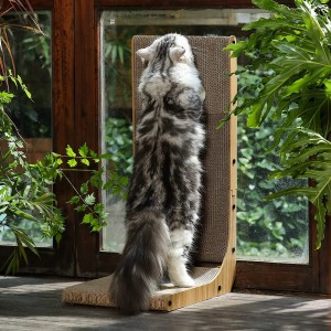 New Design Vertical L Shape Cat Scratcher Lounge Cardboard Toy
