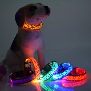 ปลอกคอสุนัขเรืองแสงแบบชาร์จไฟได้แบบ USB ที่สามารถปรับได้