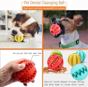 Mainan Anjing Makanan Kebocoran Pembersih Gigi Karet Tahan Lama