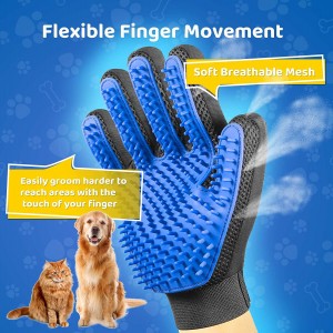 Eco Friendly Waterproof Ġentili Deshedding Pet Grooming Glove