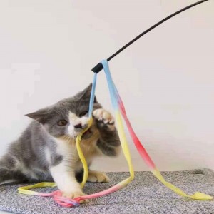 Tukkumyynti räätälöidyt interaktiiviset kissan sateenkaarisauvat lelut