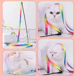 Osunwon Custom Interactive Cat Rainbow Wand Toys