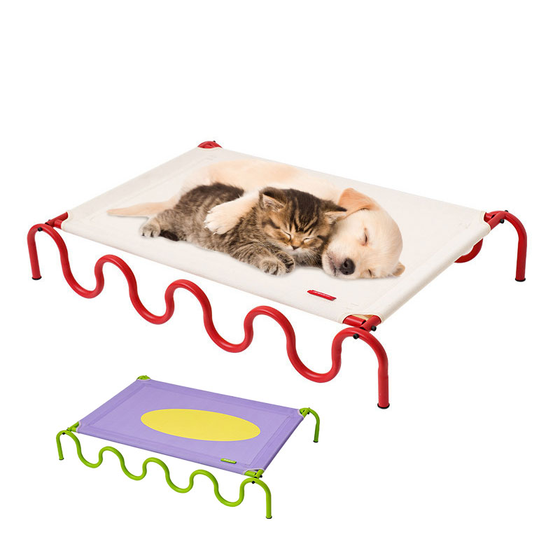 Āra dzesēšanas paaugstināta suņu gulta ar elpojošu sietu