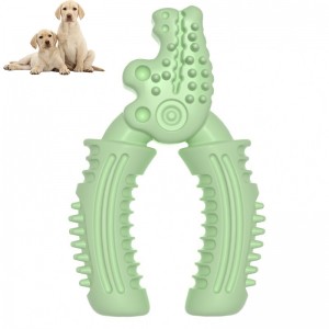 Durable TPR Alligator Vice Shape Teeth Clean Stick Dog Chew Toy